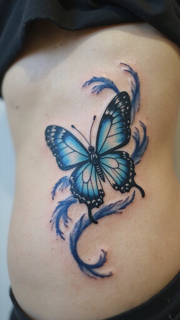 Butterfly with Water Waves