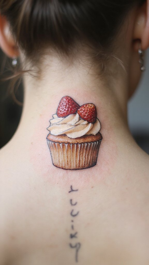 Cupcake with Strawberries