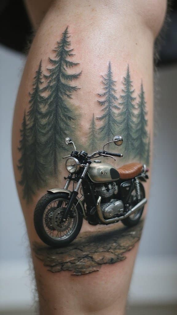 Vintage Motorcycle in the Forest