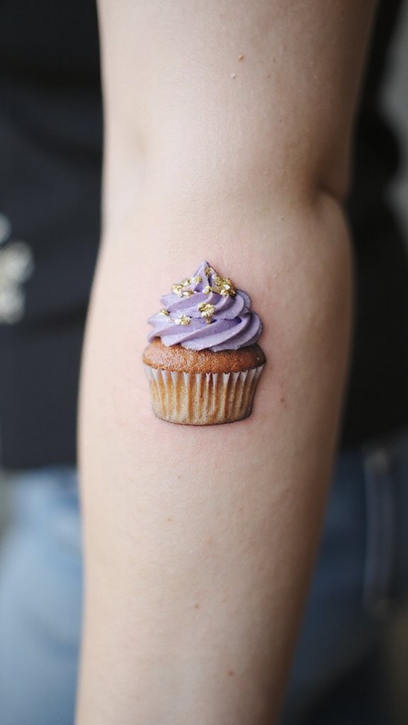 Cupcake with Gold Foil