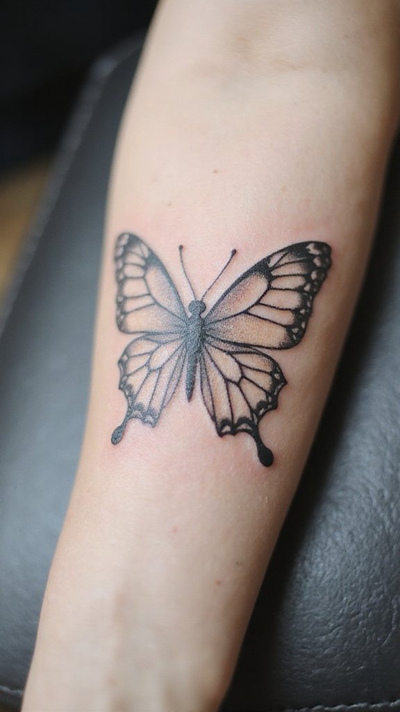Butterfly with Lace Details