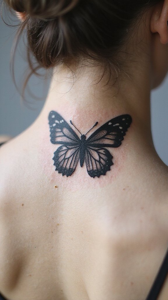 Black and White Butterfly Silhouette