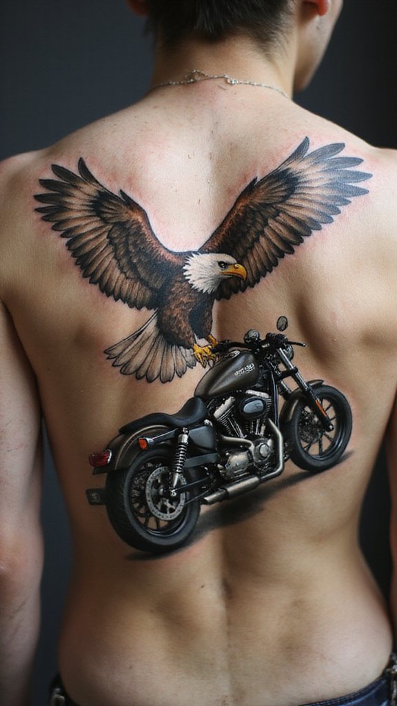 Eagle on a Motorcycle