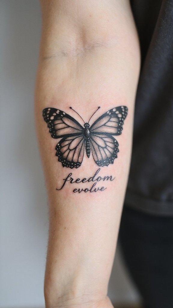 Vintage Butterfly with Script