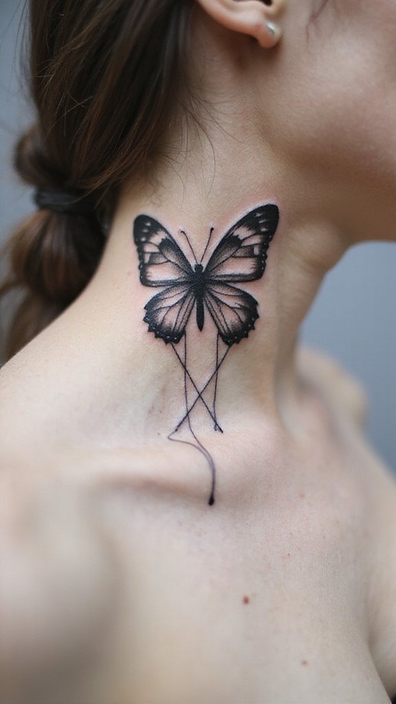 Butterfly with Abstract Lines