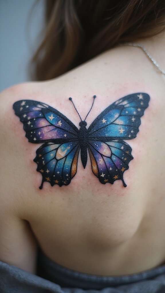 Butterfly with Starry Night Sky