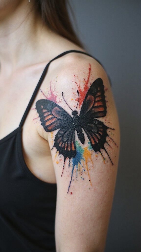 Butterfly with Ink Splash