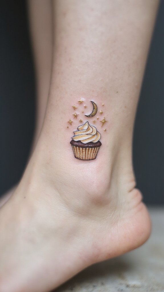 Cupcake with Stars and Moon