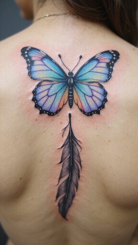 Butterfly with Feather Tail