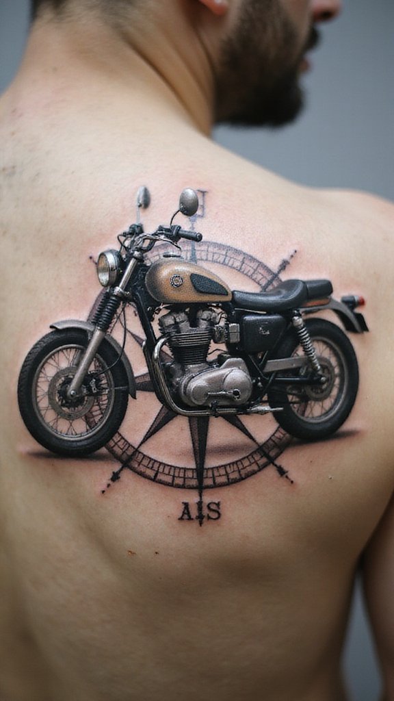 Motorcycle and Compass
