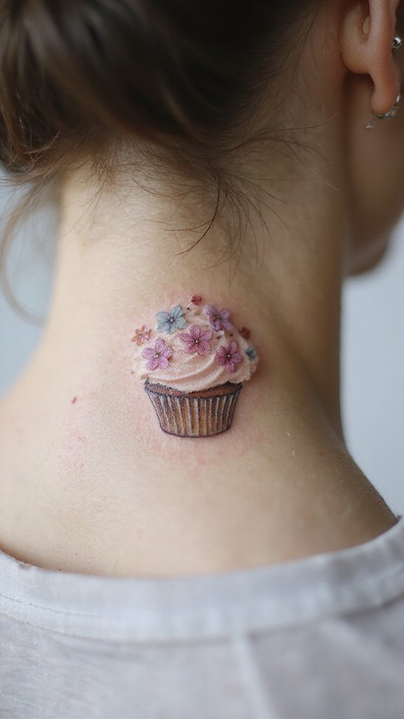 Cupcake with Candied Flowers