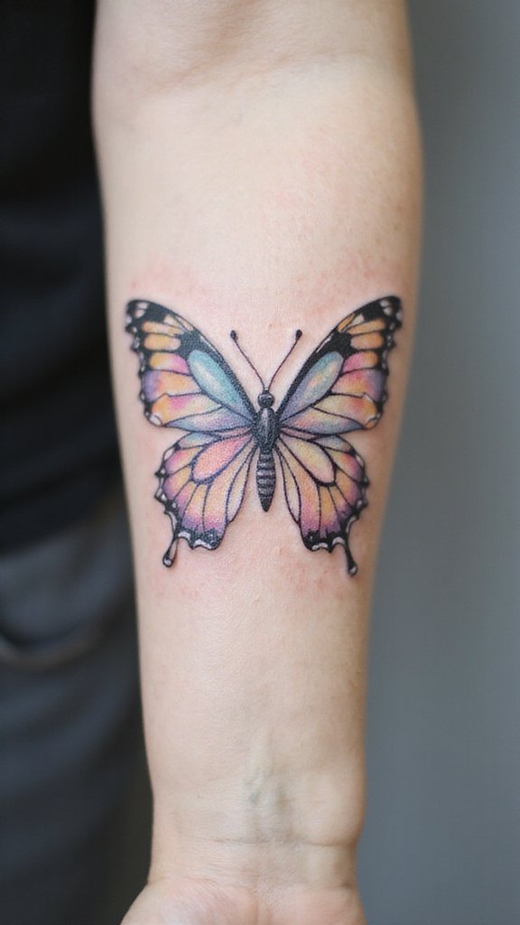 Butterfly with Abstract Swirls