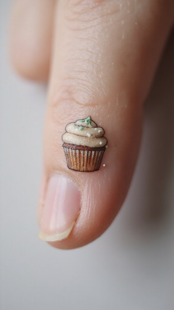Tiny Cupcake on Finger