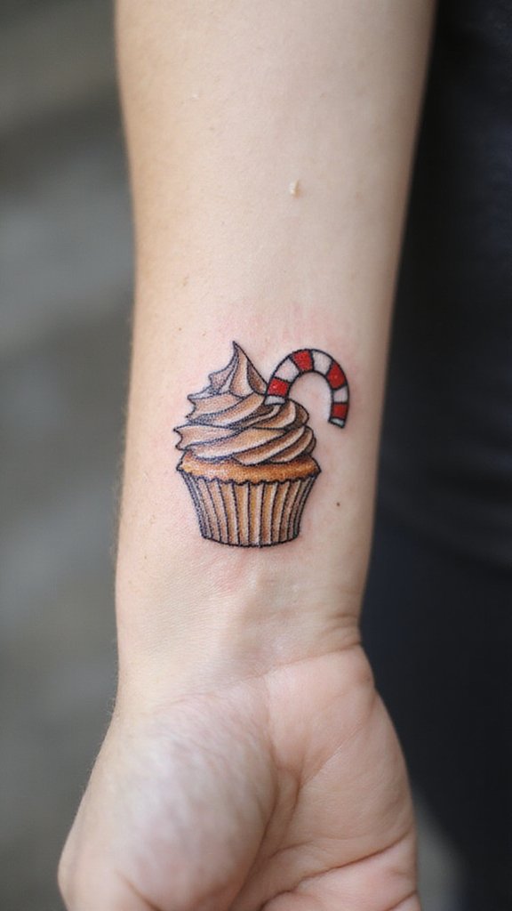 Cupcake with a Candy Cane