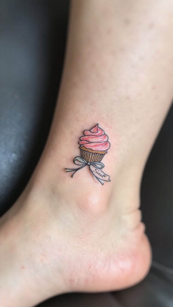 Cupcake with Ribbon and Tag