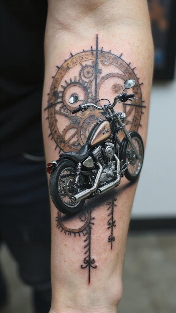 Motorcycle and Clockwork Gear
