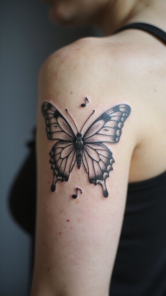 Butterfly with Music Notes