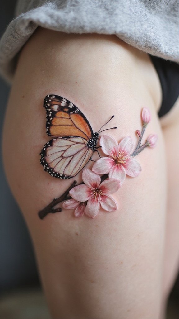 Butterfly with Cherry Blossoms