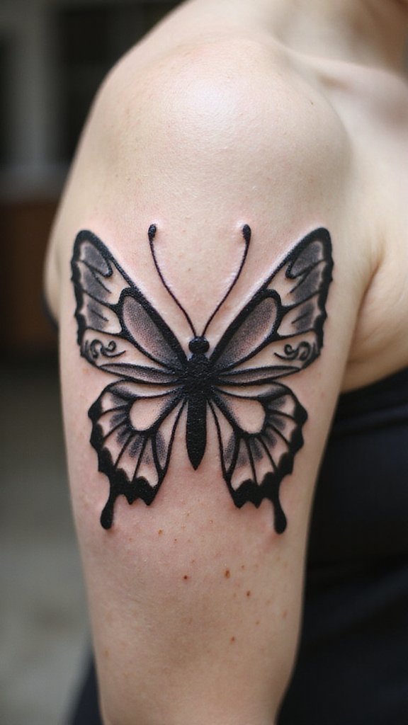 Butterfly with Tribal Patterns